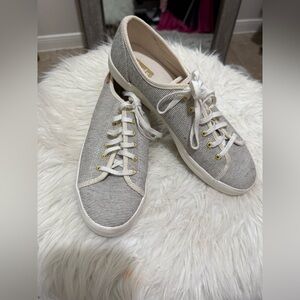 Keds Gray and White Canvas Sneakers